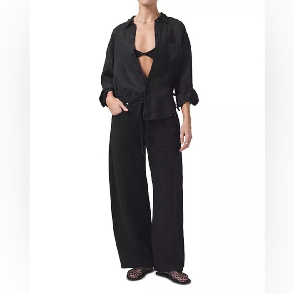 Citizens of Humanity Brynn Black Linen Pants 30 like new